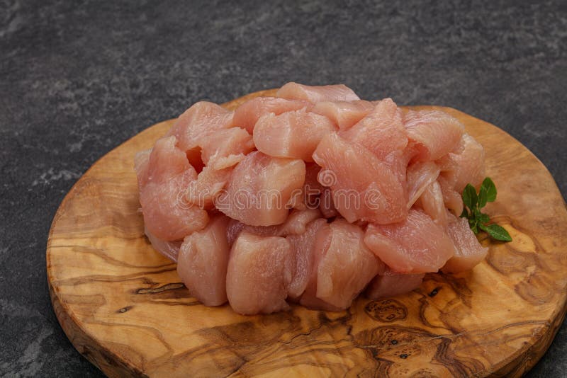 Raw Diced Chicken for Cooking Stock Image Image of pile, poultry
