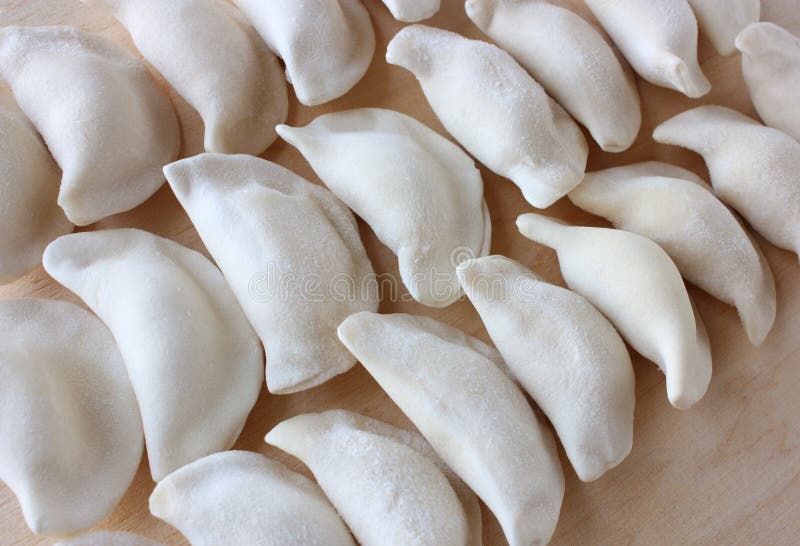 Raw dumplings stock photo. Image of plate, meat, snack 13614298