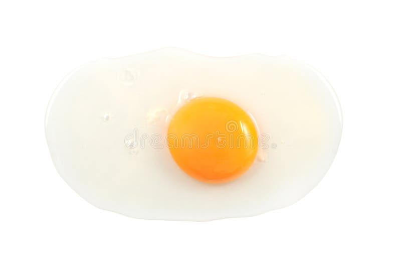 fried egg and yolk isolated on transparent layer background, top