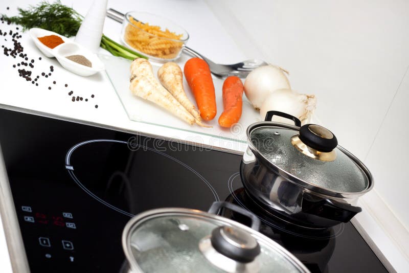 Raw Food and cooking stock images