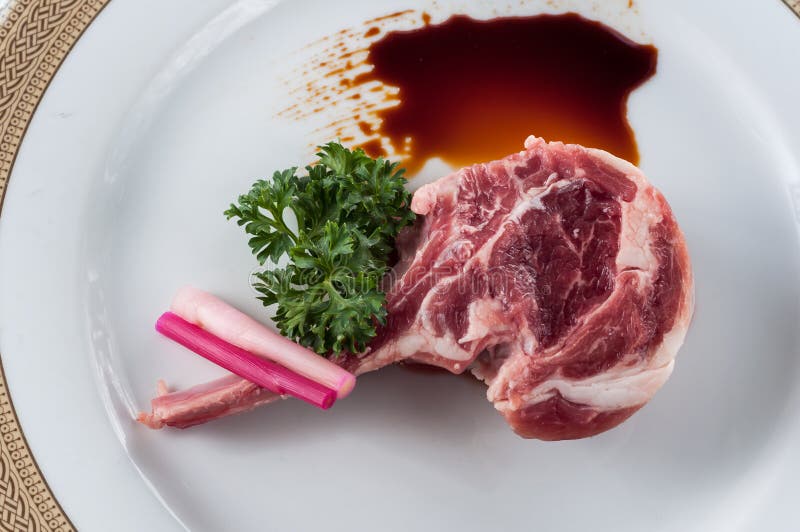Raw fresh lamb chop stock photo. Image of cuisine, detail 67279896