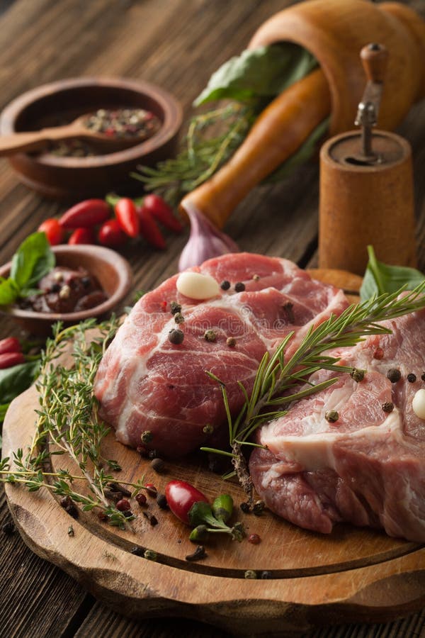 Raw Fresh Meat and Seasoning Stock Photo Image of supermarket, meat