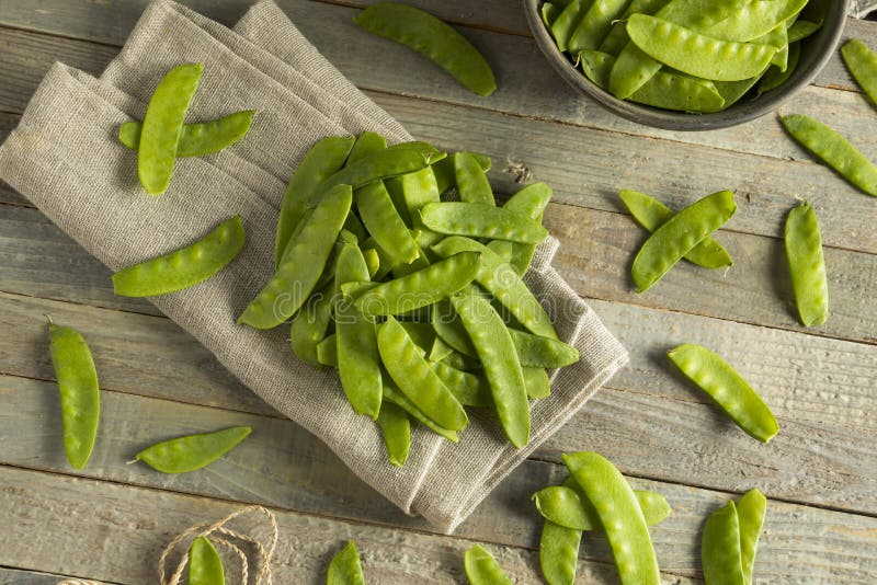 Raw Green Organic Snow Peas Stock Image Image of uncooked, freshness