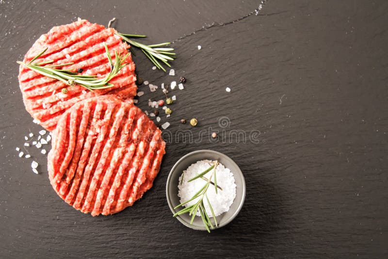 Raw Ground Beef Meat Burger Steak Cutlets Stock Image Image of ground