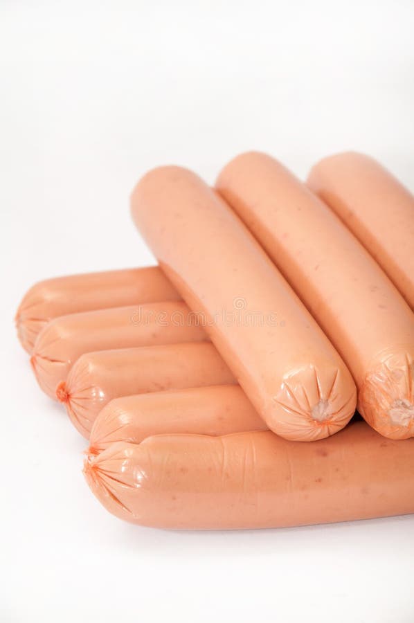 Raw Hot Dogs on a White Background Stock Image Image of meal, chicken