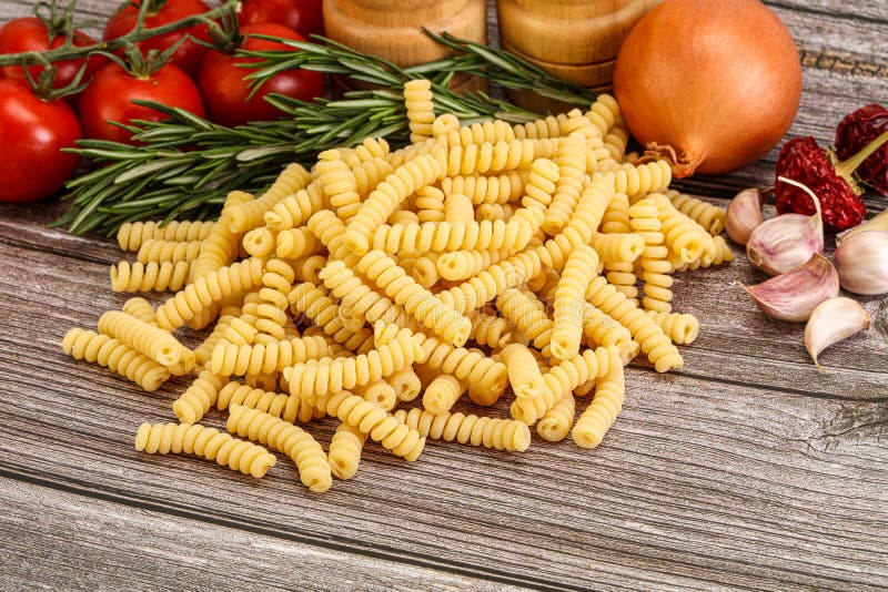 Raw Italian Wheat Pasta Fusilli Stock Photo Image of nutrition