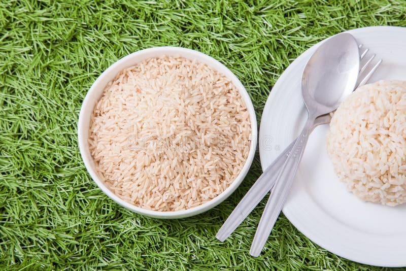 Raw jasmine brown rice stock photo. Image of meal, grain 53468710