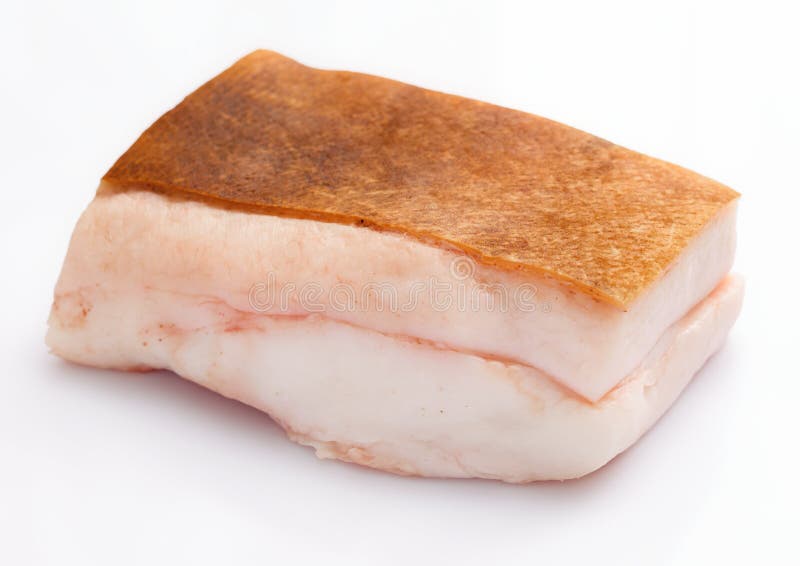 Raw Lard Piece on White Background, Pork Fat Stock Image Image of