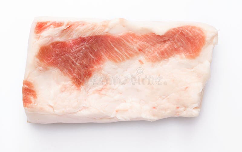 Raw Lard Piece on White Background, Pork Fat Stock Photo Image of