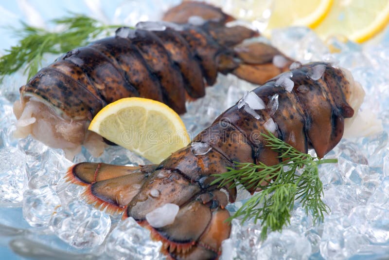 Raw lobster tails