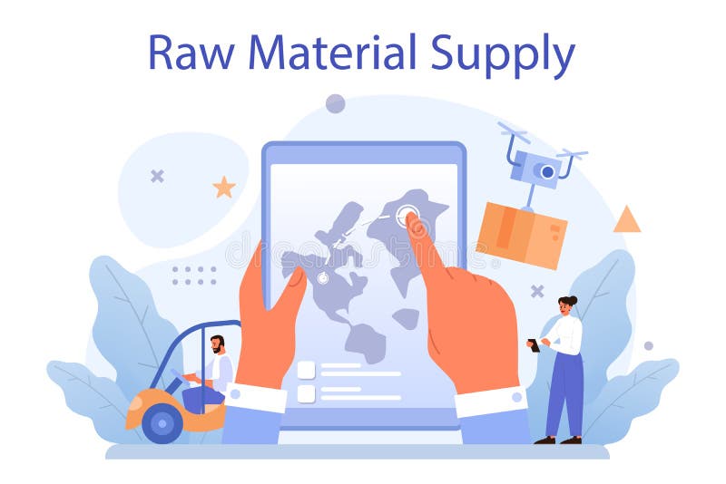 Raw Material Supply Concept. Suppliers, B2B Idea, Global Distribution Stock  Vector - Illustration of cartoon, material: 214627817