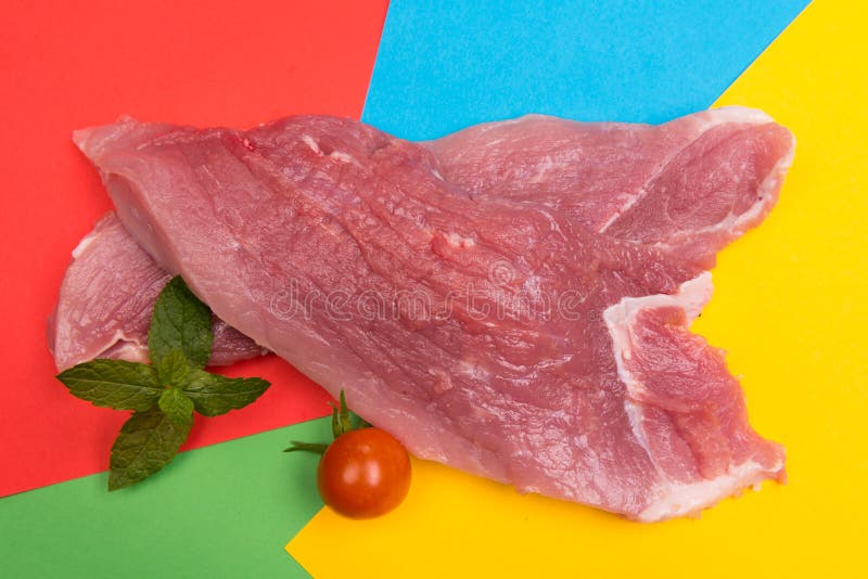 Fresh raw pork stock photo. Image of neck, meat, long 122107010