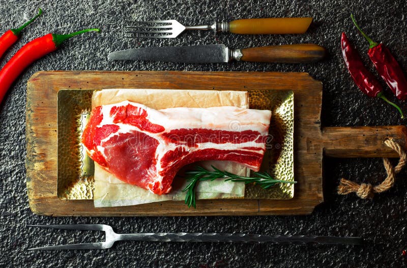 Raw meat on the kitchen stock image. Image of beef, food 108295793