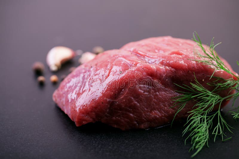 Raw meat stock image. Image of sirloin, pepper, salt 100297643