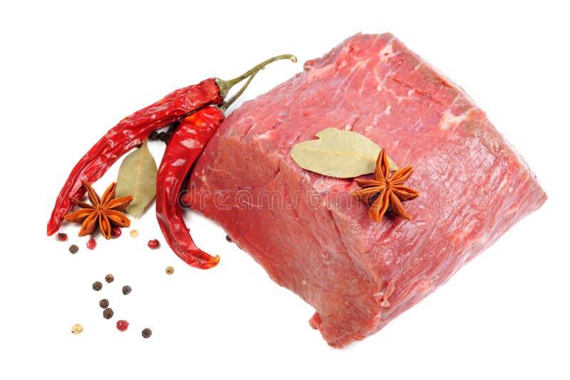 Raw meat and spice