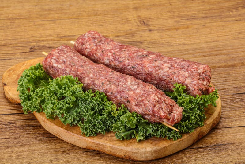 Raw Minced Beef Kebab Skewer Stock Photo Image of healthy, barbecue