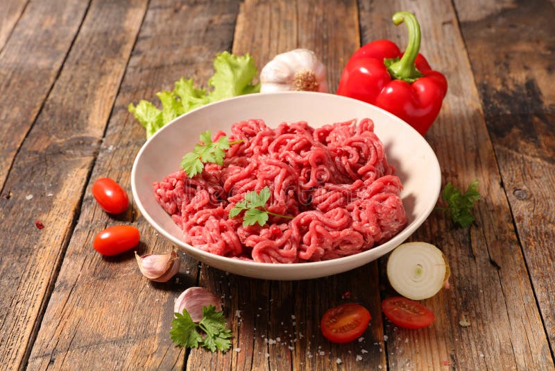 Minced beef and spices stock image. Image of cook, fresh 204371637