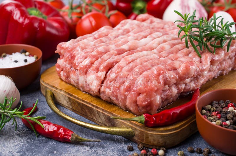 Raw minced meat stock image. Image of meat, preparation 121865667