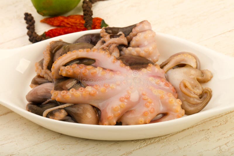 Raw octopus stock image. Image of octopus, meat, eating 111865719