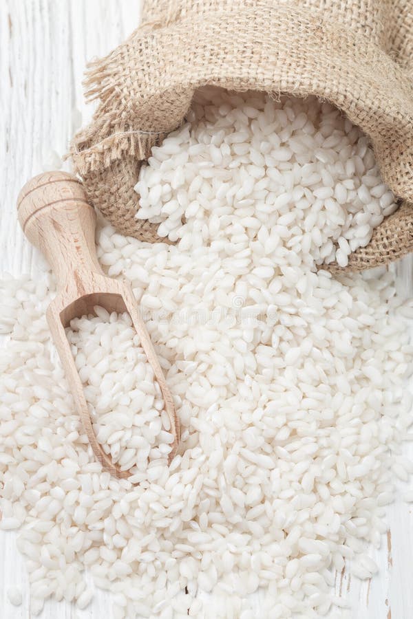 Raw Organic Arborio Rice in a Bowl Stock Photo Image of food, closeup
