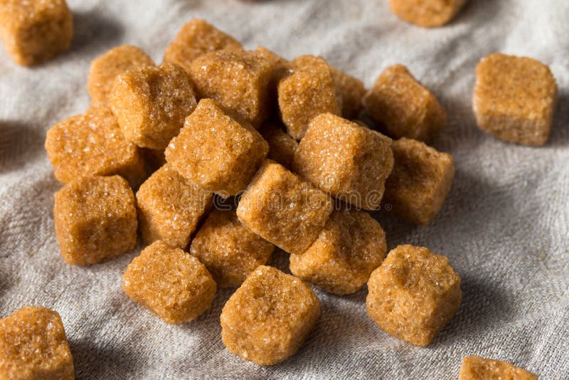 Raw Organic Brown Sugar Cubes Stock Photo - Image of candy, organic ...