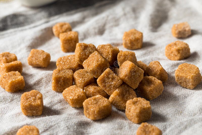 Raw Organic Brown Sugar Cubes Stock Image - Image of pile, cane: 135800085