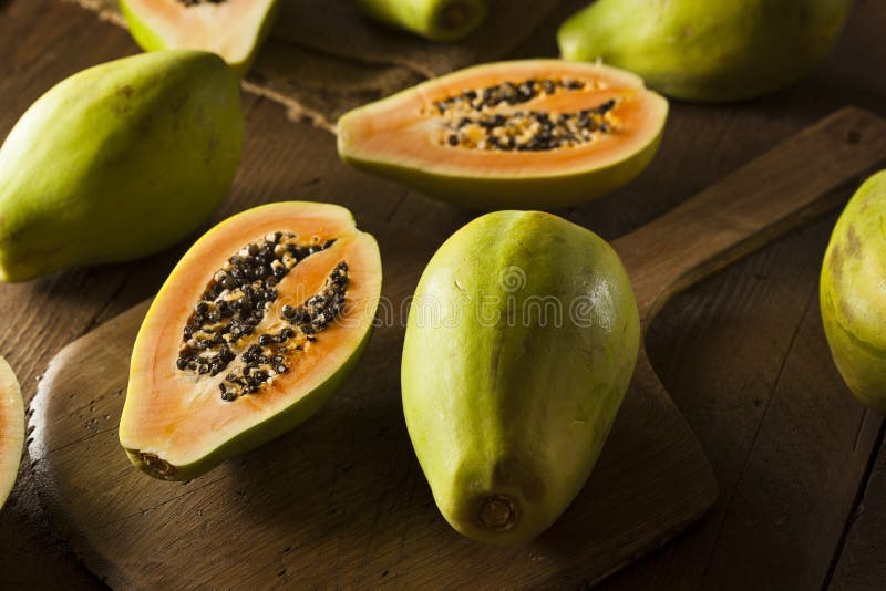 Raw Organic Green Papaya stock photo. Image of juicy 49276354