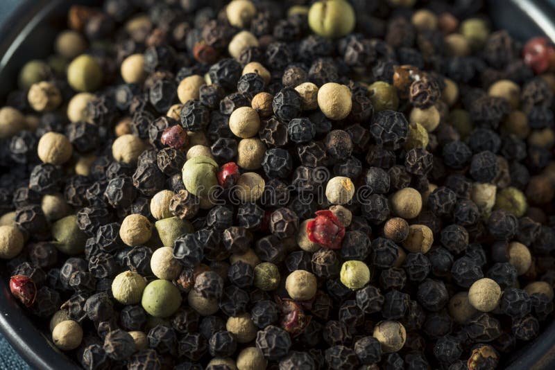 Raw Organic Mixed Peppercorns Stock Photo Image of scent, rustic