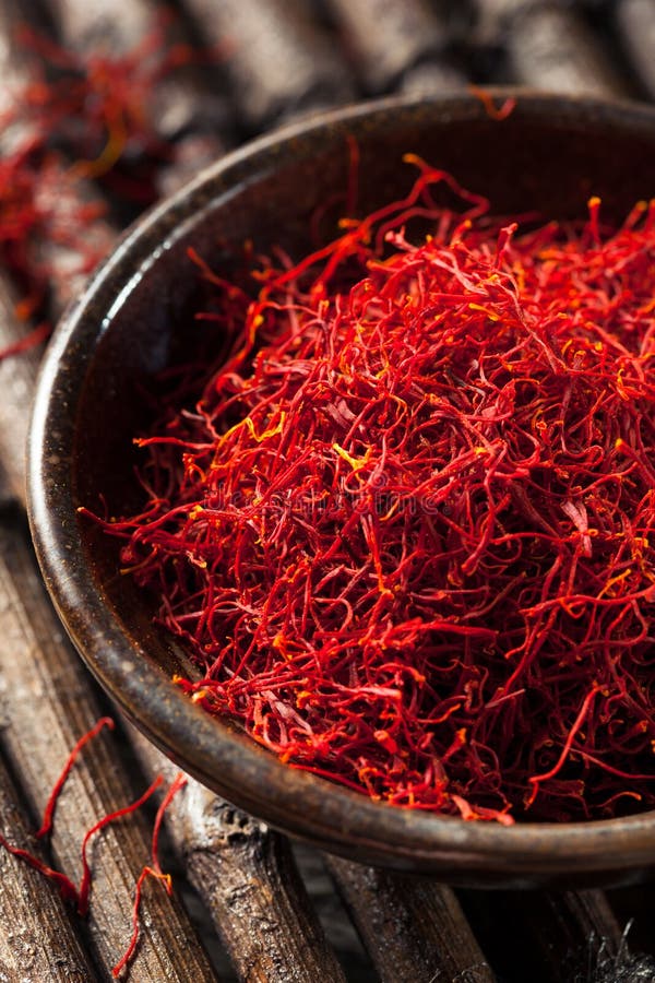 Raw Organic Red Saffron Spice Stock Photo Image of food, color 73102230