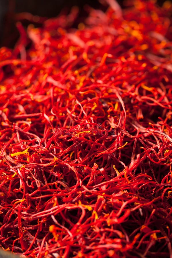Raw Organic Red Saffron Spice Stock Photo Image of food, color 73102230