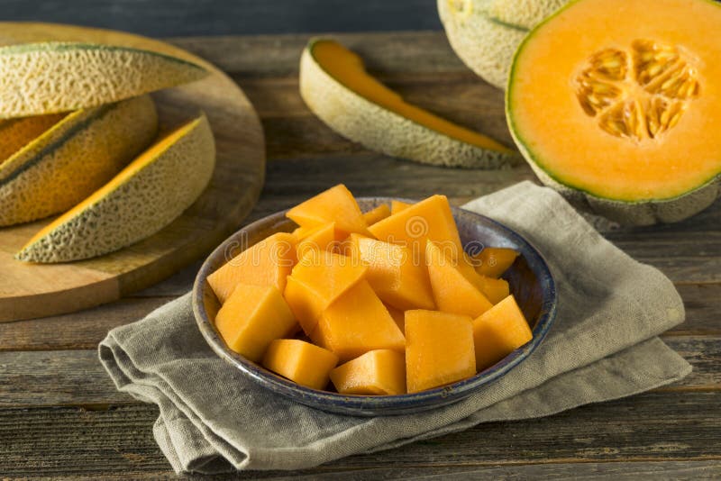Raw Organic Tuscan Melon Cantaloupe Stock Image Image of natural, canteloupe 93120763