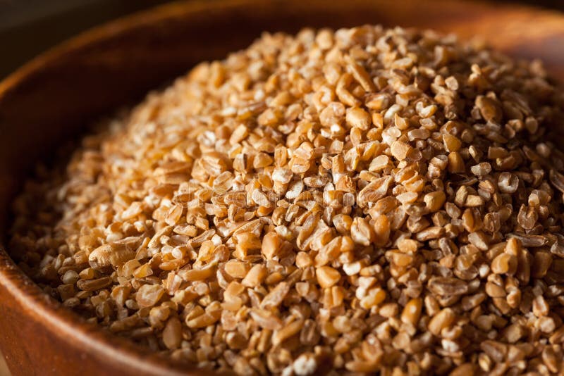 Raw Organic Whole Grain Cracked Wheat Stock Photo Image of healthy