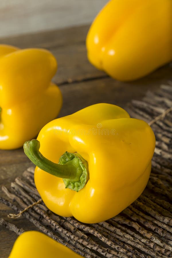 Raw Organic Yellow Bell Pepper Stock Photo Image of ripe, group 88217658