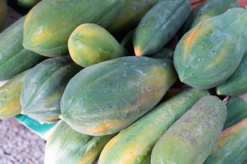 Raw papaya for sell stock image. Image of nutrition, dessert 64389171
