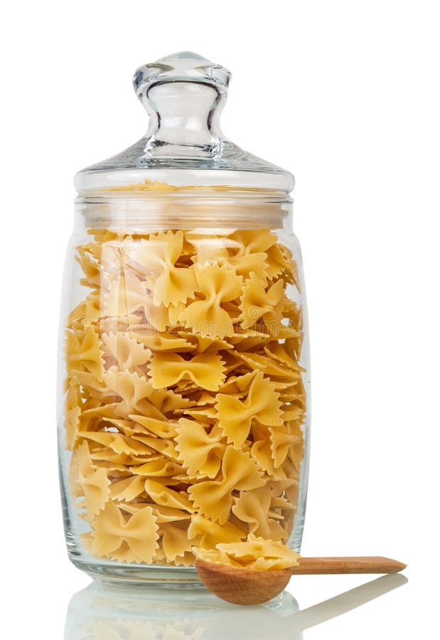 Raw Pasta in glass stock photo. Image of healthy, glass 63687034