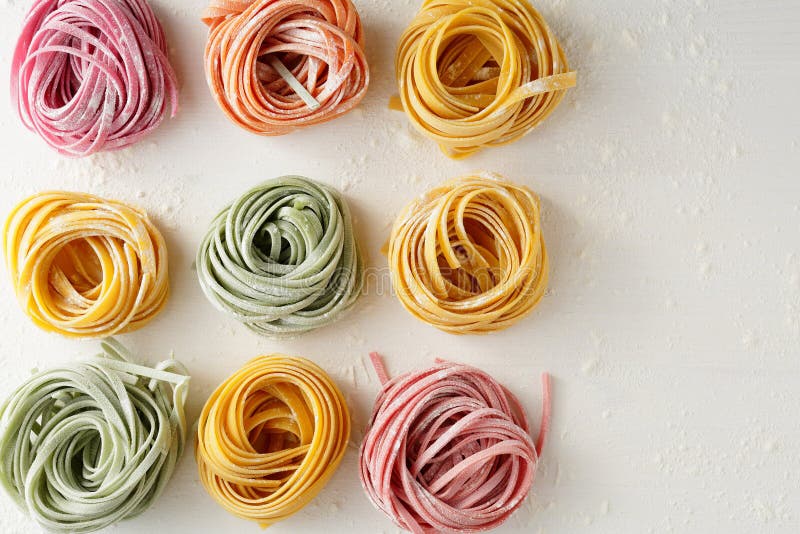 Raw pasta mix on white stock photo. Image of fresh, white 65194062