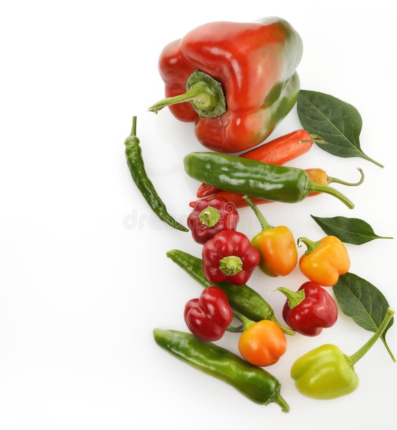 Raw Peppers Assortment stock image. Image of white, food 33466937