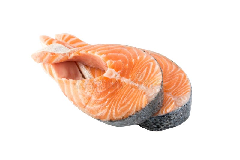 Raw Pink Salmon Steak, Red Fish, Chum or Trout Fillet Cut Out Stock Photo -  Image of clipping, meat: 130360366