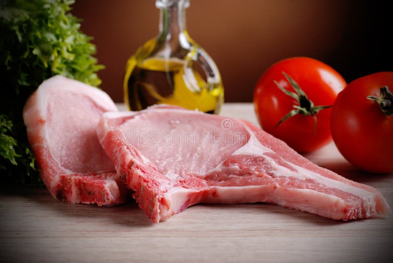 Raw pork chops stock photo. Image of slice, kitchen, meat 30971442