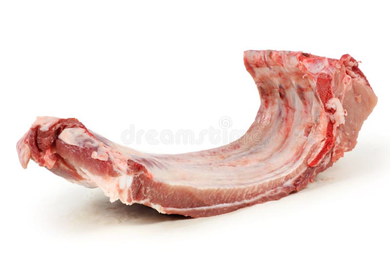 Raw pork spare ribs