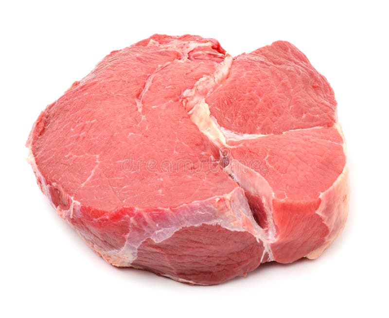 Raw rosso beaf di carne isolato su bianco.