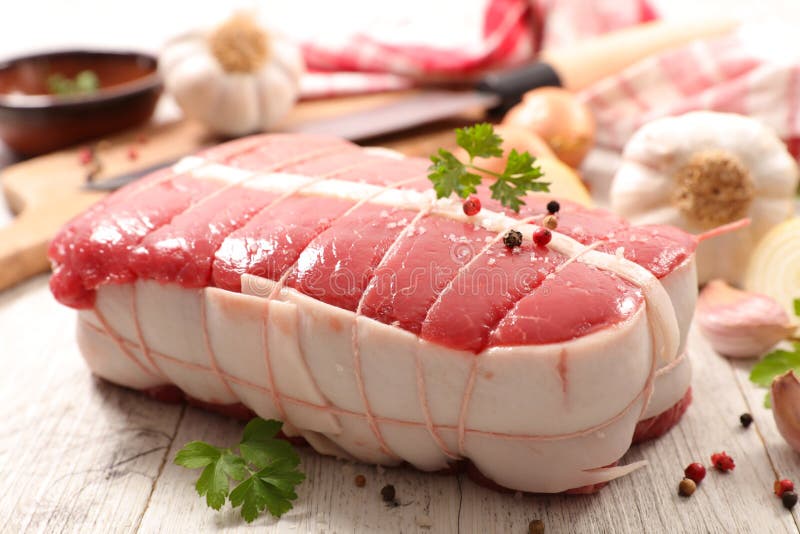 Raw roast beef stock image. Image of food, dinner, cook 103478151