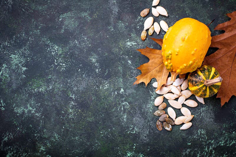 Raw and Roasted Pumpkin Seeds. Stock Photo Image of vegetarian