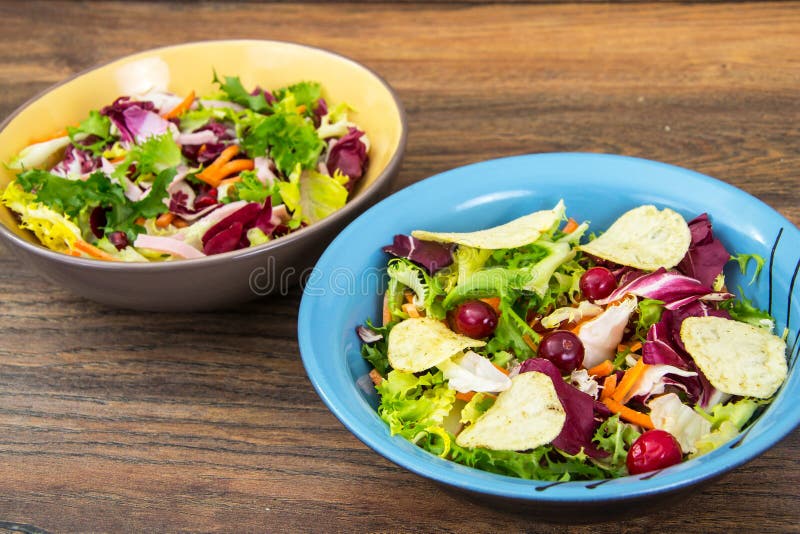 Raw Salad with Cheese Chips Stock Image Image of menu, delicious