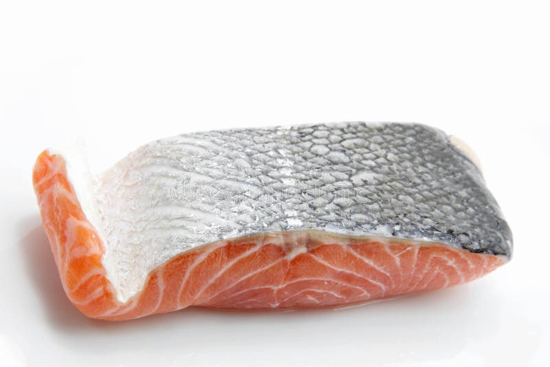 Raw salmon fillet