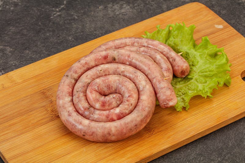 Raw sausage ring for grill stock photo. Image of meal 199915838
