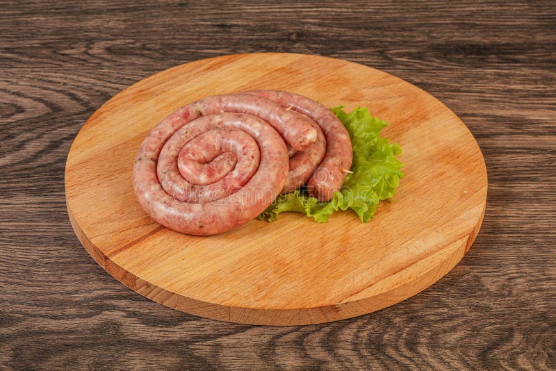 Raw sausage ring for grill stock photo. Image of natural 201220116