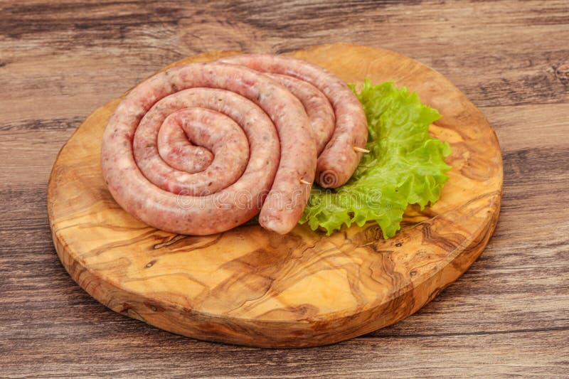 Raw sausage ring for grill stock image. Image of dinner 209659885