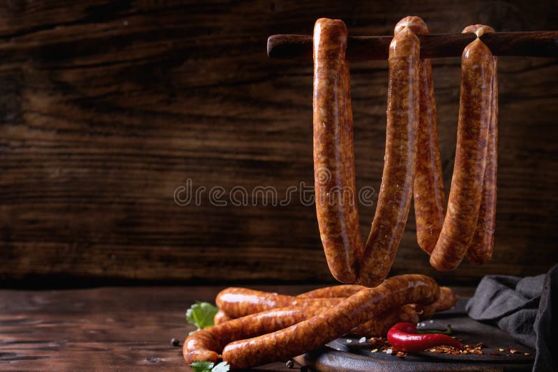 Raw sausages for BBQ