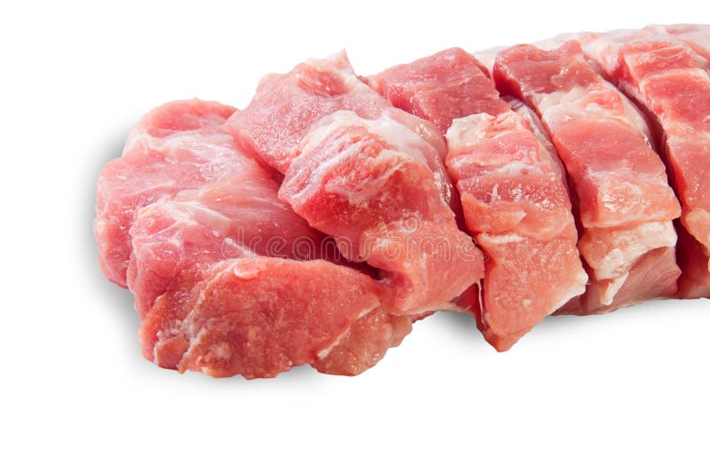 Raw Sliced Pork Meat Closeup Stock Image Image of freshness
